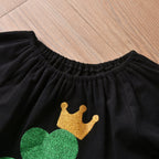 Toddler Baby Girl St. Patrick's Day Outfit Long Sleeve Sweatshirt Tops with Flare Pants
