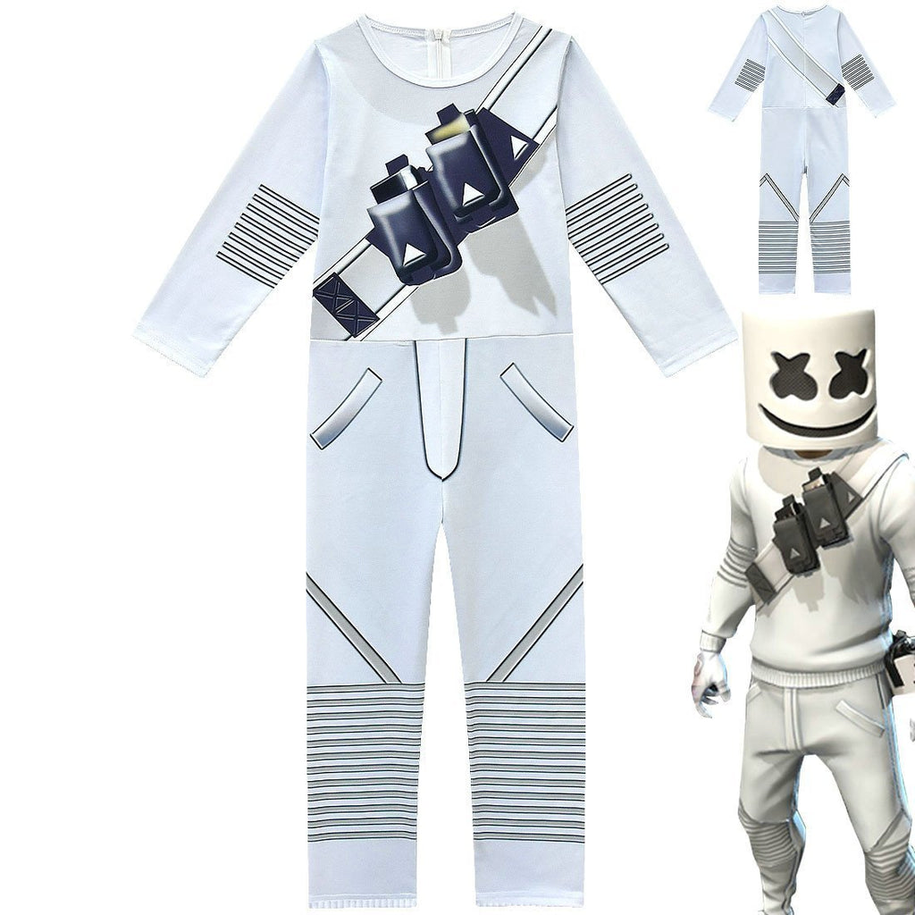 DJ Marshmello Chris Comstock Cosplay Costume Jumpsuit for Kids Gift
