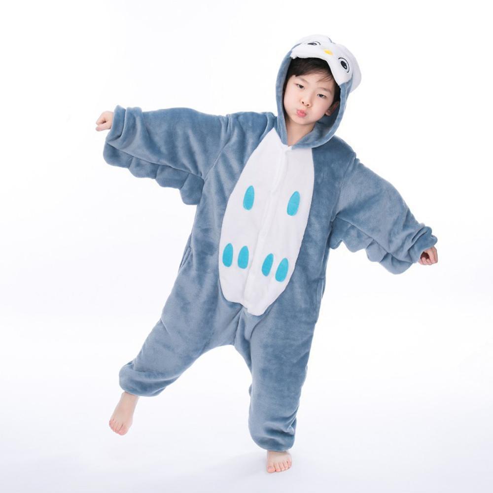 Owl Animals Costume Sleepwear Winter Kigurumi Onesies Kids