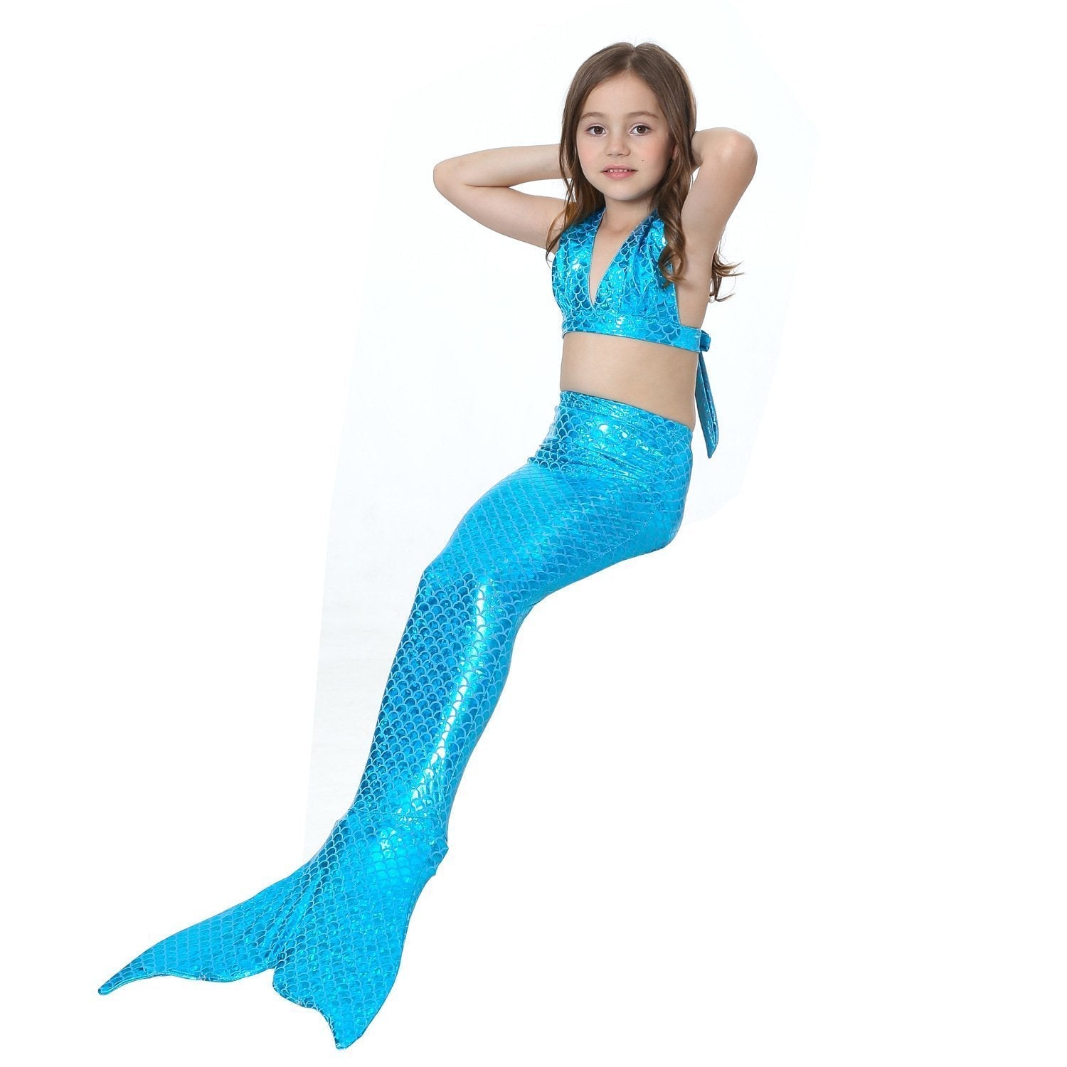 Girl Kids Mermaid Tail Swimwear Bikini Set Bathing Suit Fancy Costume