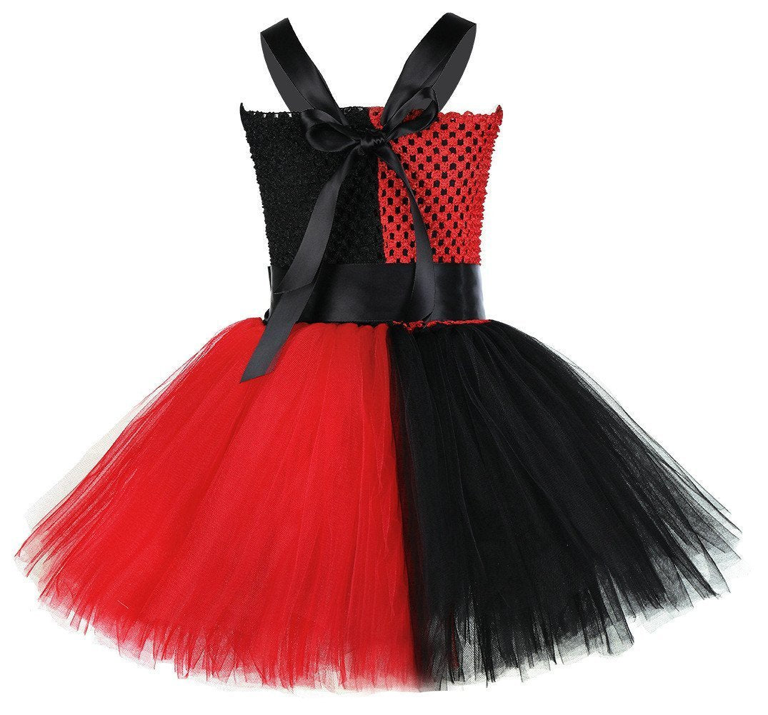 Suicide Squad Harley Quinn Clown Cosplay Tutu Dress for Baby Girls