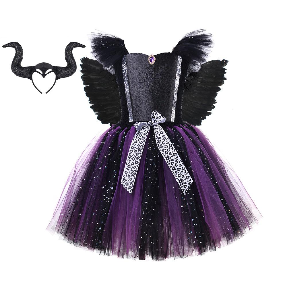Maleficent Tutu Dress for Baby Girl Halloween Cartoon Costume