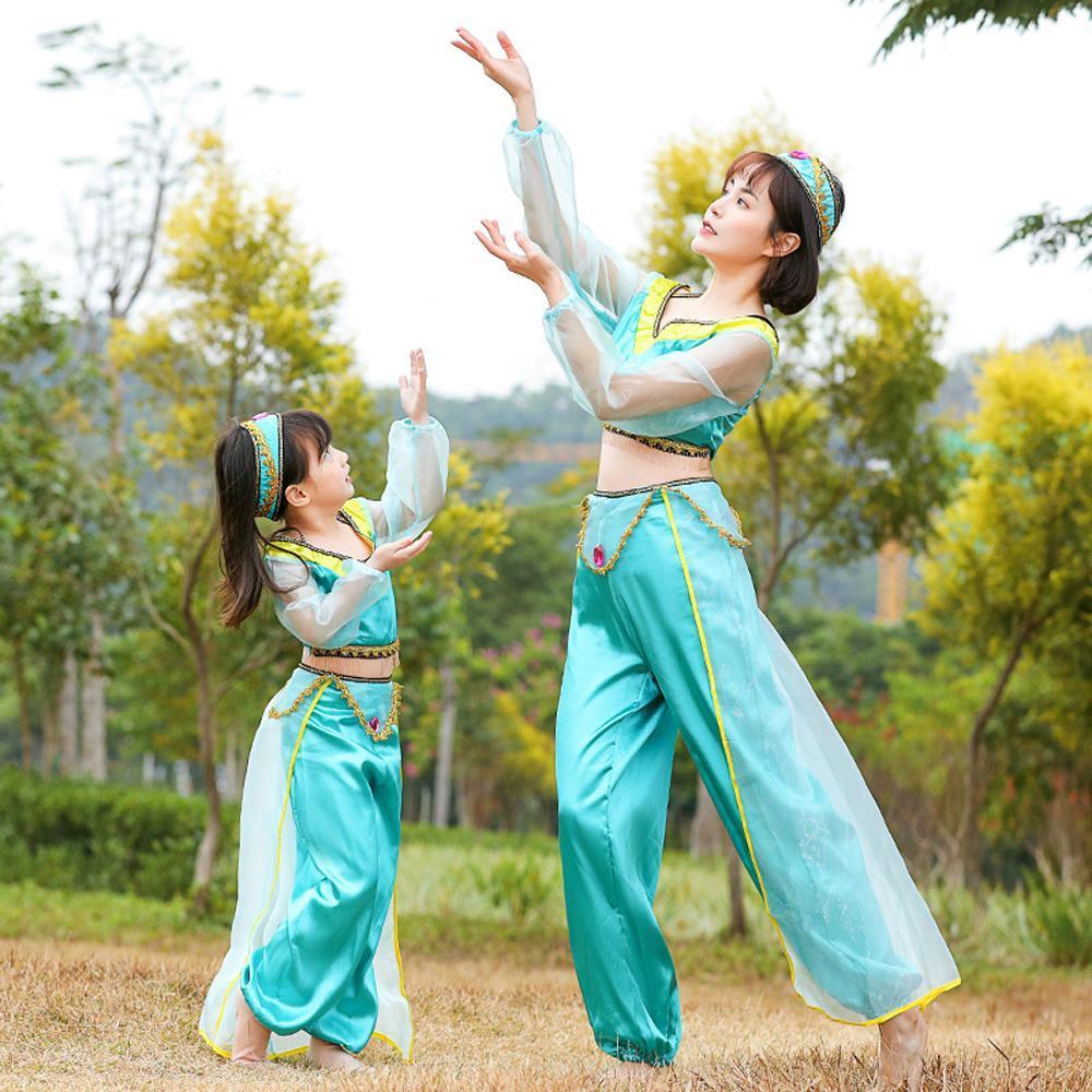 Aladdin Princess jasmine cosplay costumes dress for mom and me