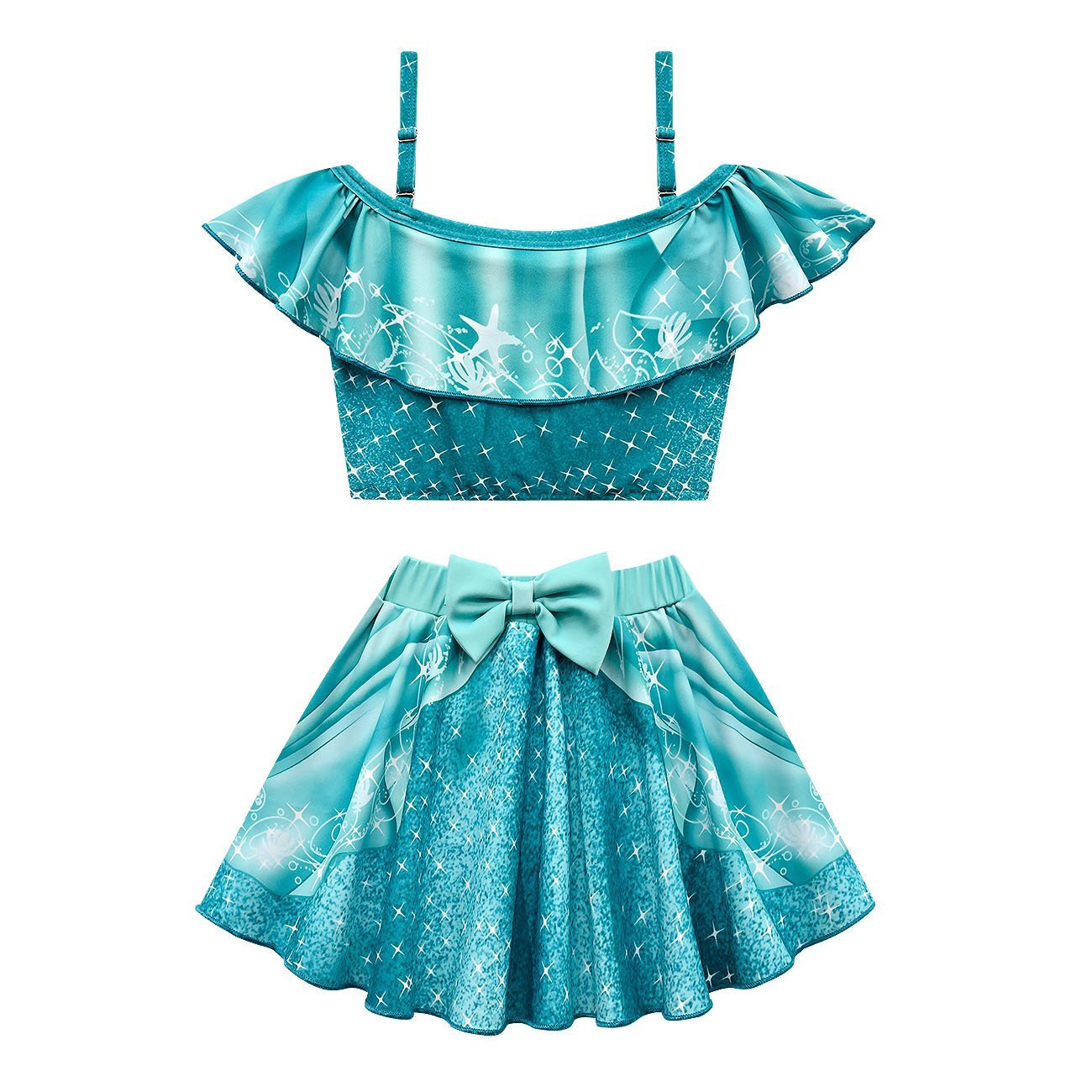 LePei Sandy Ariel Aurora Princess 2pcs Kids Swimsuit Set Cartoon Swimwear Outfits Bathing Suit for Girls