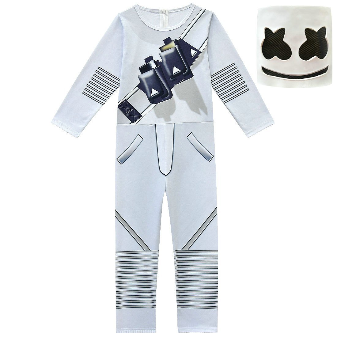 DJ Marshmello Chris Comstock Cosplay Costume Jumpsuit for Kids Gift