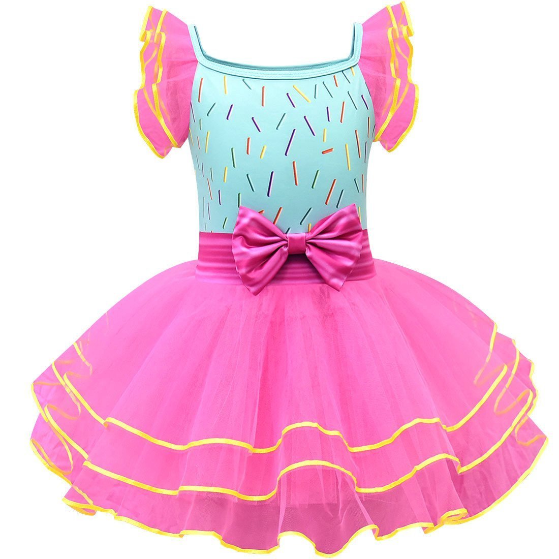 Fancy Nancy Pink Princess Dress Cosplay Performance Costume Mask 4 Pieces Set