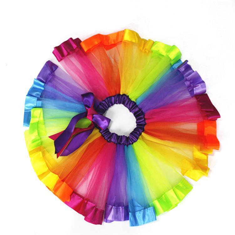 Girls Unicorn Rainbow Tutu Skirt Colorful Skirt Dress Ballet Tiered