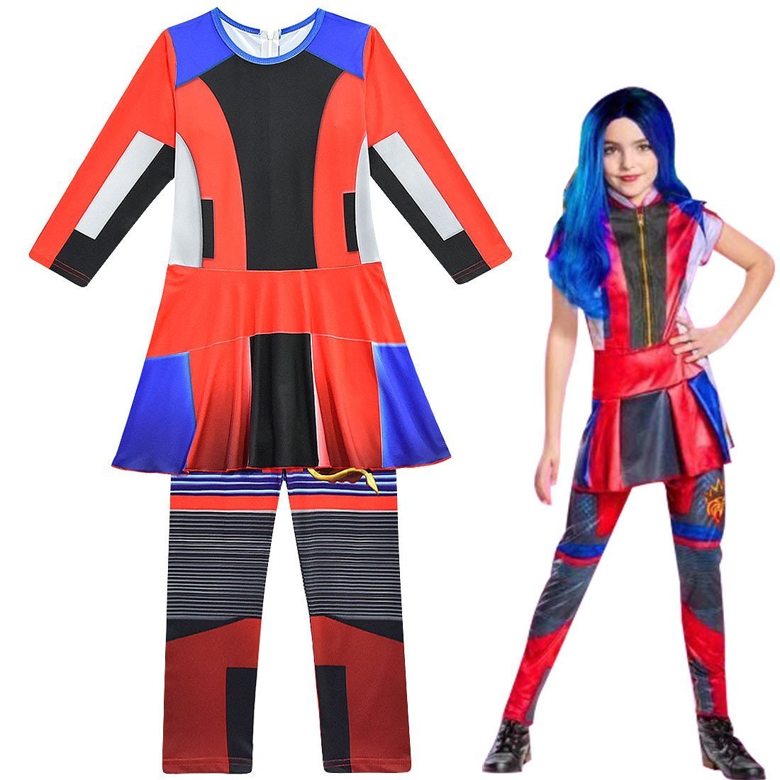 Evie Descendants 3 Classic Girls' Costume Zentai jumpsuits onesies Gift for Kids