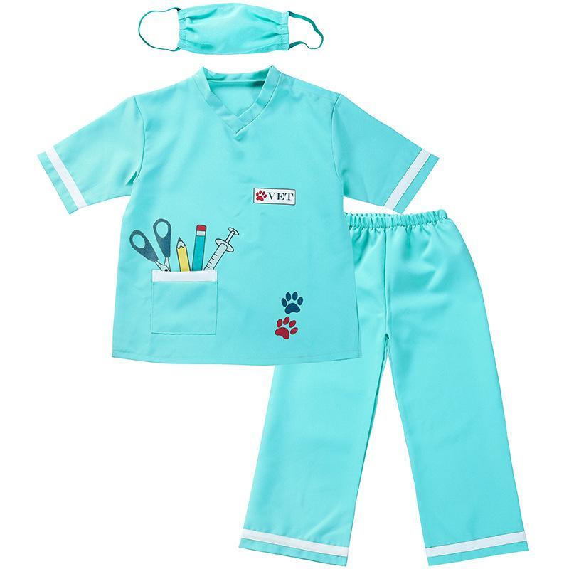 Child Unisex Doctor Dress-up Veterinarian Role Play Halloween Costumes for kids