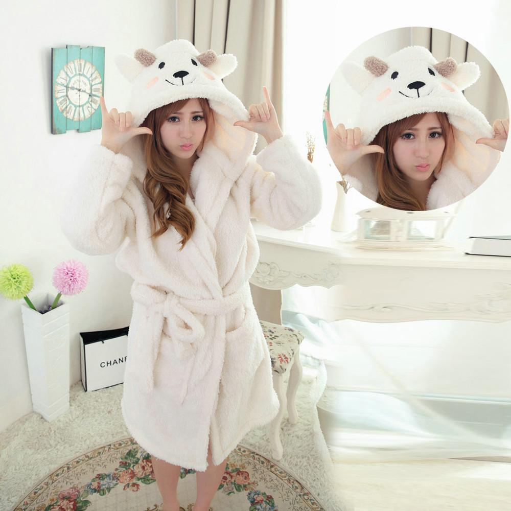 White Sheep Pajamas Winter Onesie Coral Fleece Kigurumi Robe