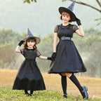 Black mesh magic witch parent-child  cosplay costumes dress
