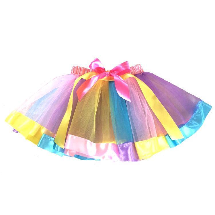 Girls Unicorn Rainbow Tutu Skirt Colorful Skirt Dress Ballet Tiered