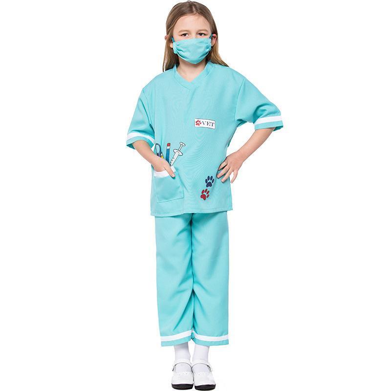 Child Unisex Doctor Dress-up Veterinarian Role Play Halloween Costumes for kids