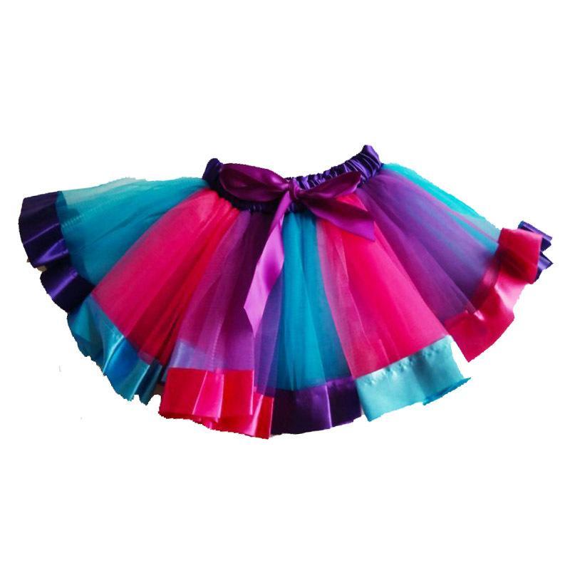 Girls Unicorn Rainbow Tutu Skirt Colorful Skirt Dress Ballet Tiered