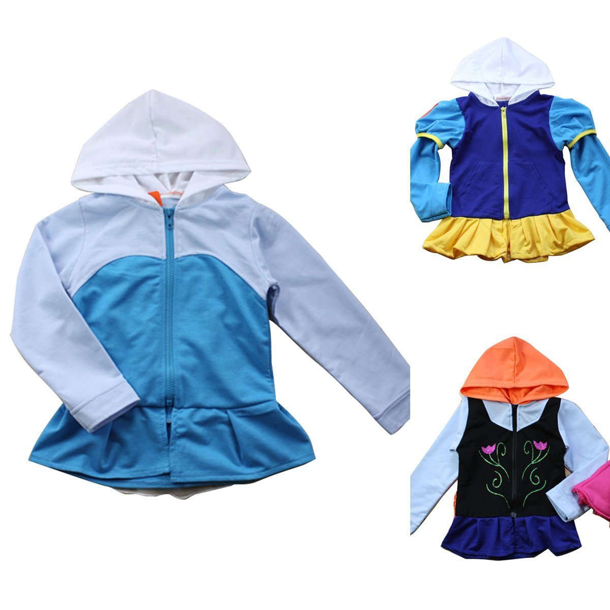 Kids Frozen Anna Elsa Sweat shirt hoodie Cosplay Jacket