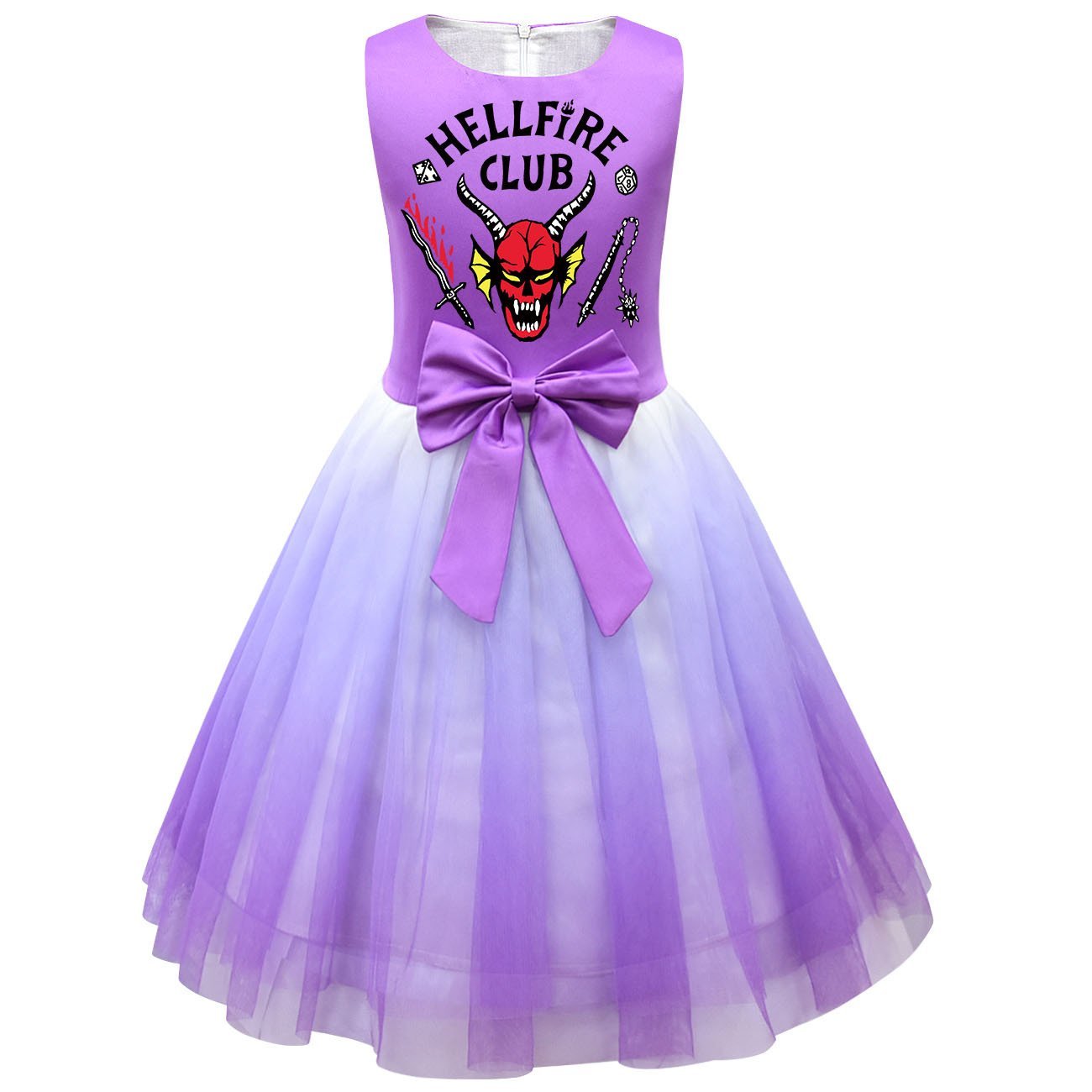 girls' Stranger Things 4 printed costumes tutu sleeveless dress for kids