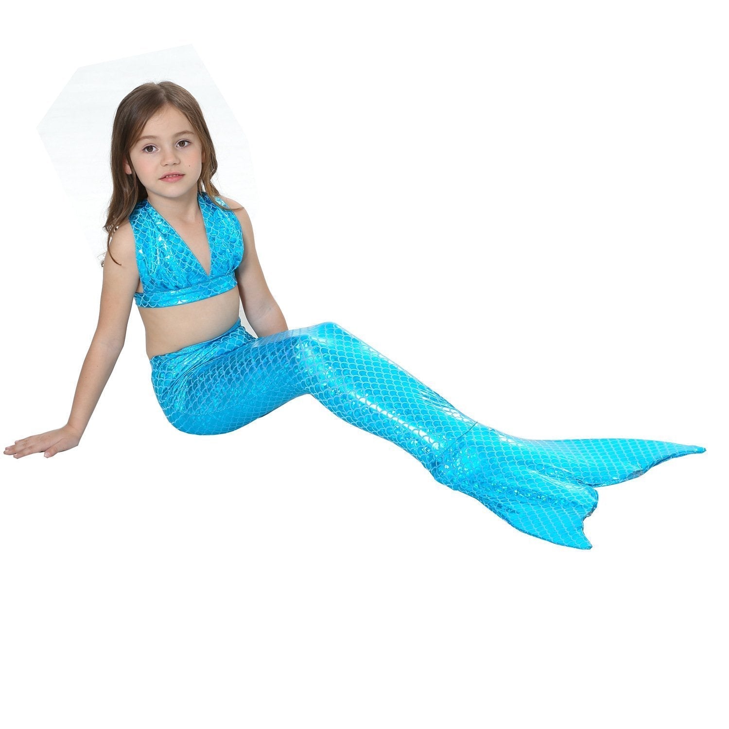 Girl Kids Mermaid Tail Swimwear Bikini Set Bathing Suit Fancy Costume