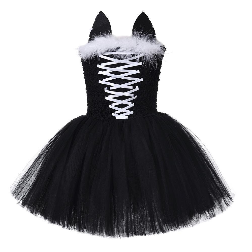 cute cat black Tutu Dress for Baby Girl Halloween Cartoon Costume