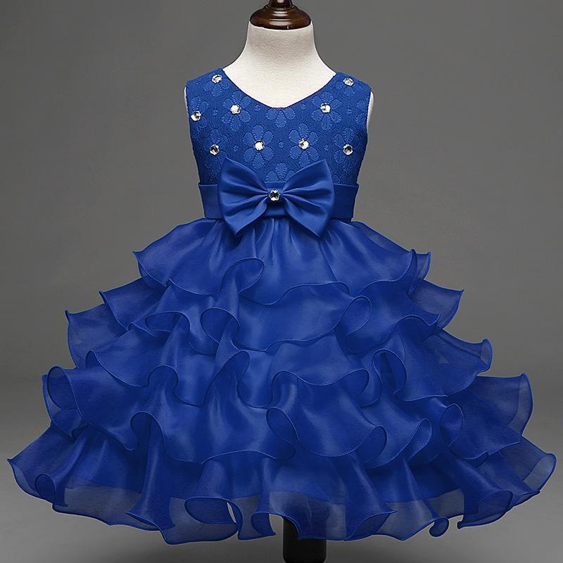 Kids Little Girls' Dress Solid Colored Flower Party Sequins Layered Sleeveless Princess Sweet Dresses