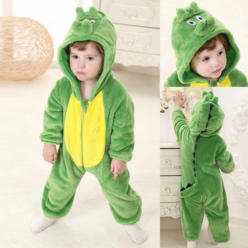Green Dinosaur Baby Infant Toddler Animal Onesie Costume