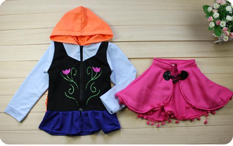 Kids Frozen Anna Elsa Sweat shirt hoodie Cosplay Jacket