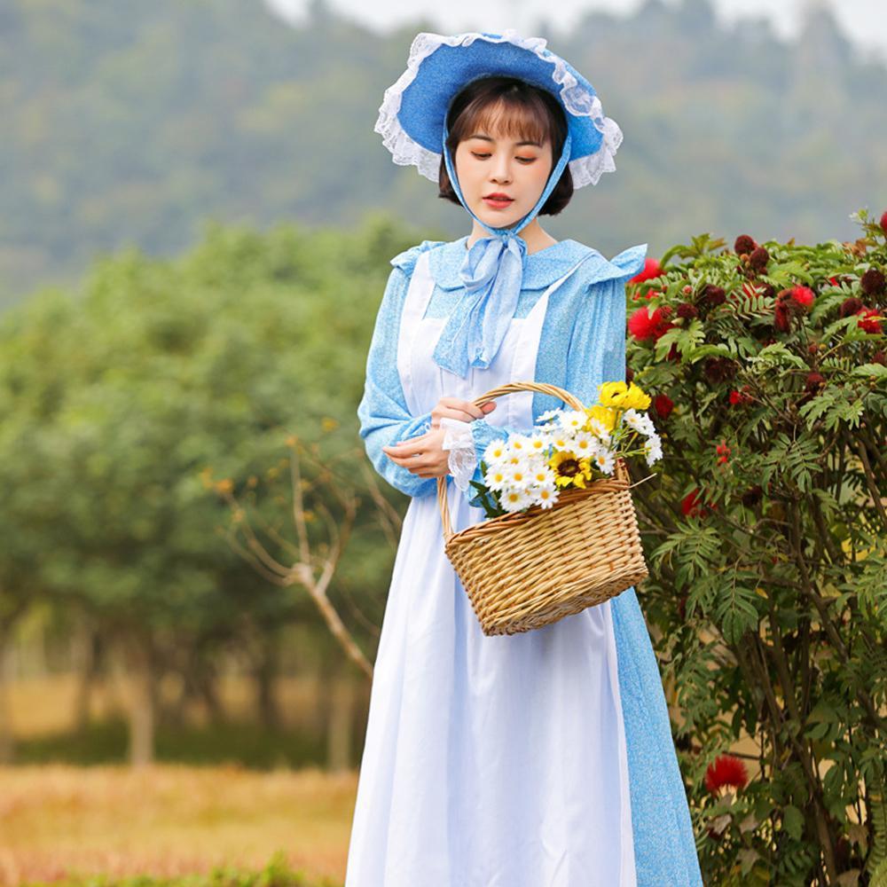 Light blue maid cosplay costumes dress for mom and me