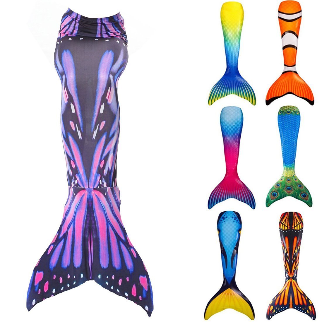 Mermaid Tails Swimming Skirt Swimwear Kid and Adult Sizes