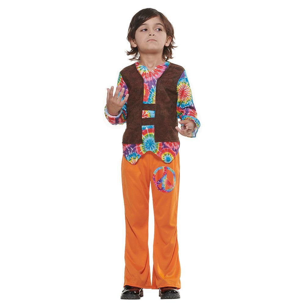 Hippie Boy Costumes Child Clothes Halloween Party Performance Dress Up Outfits for Kids
