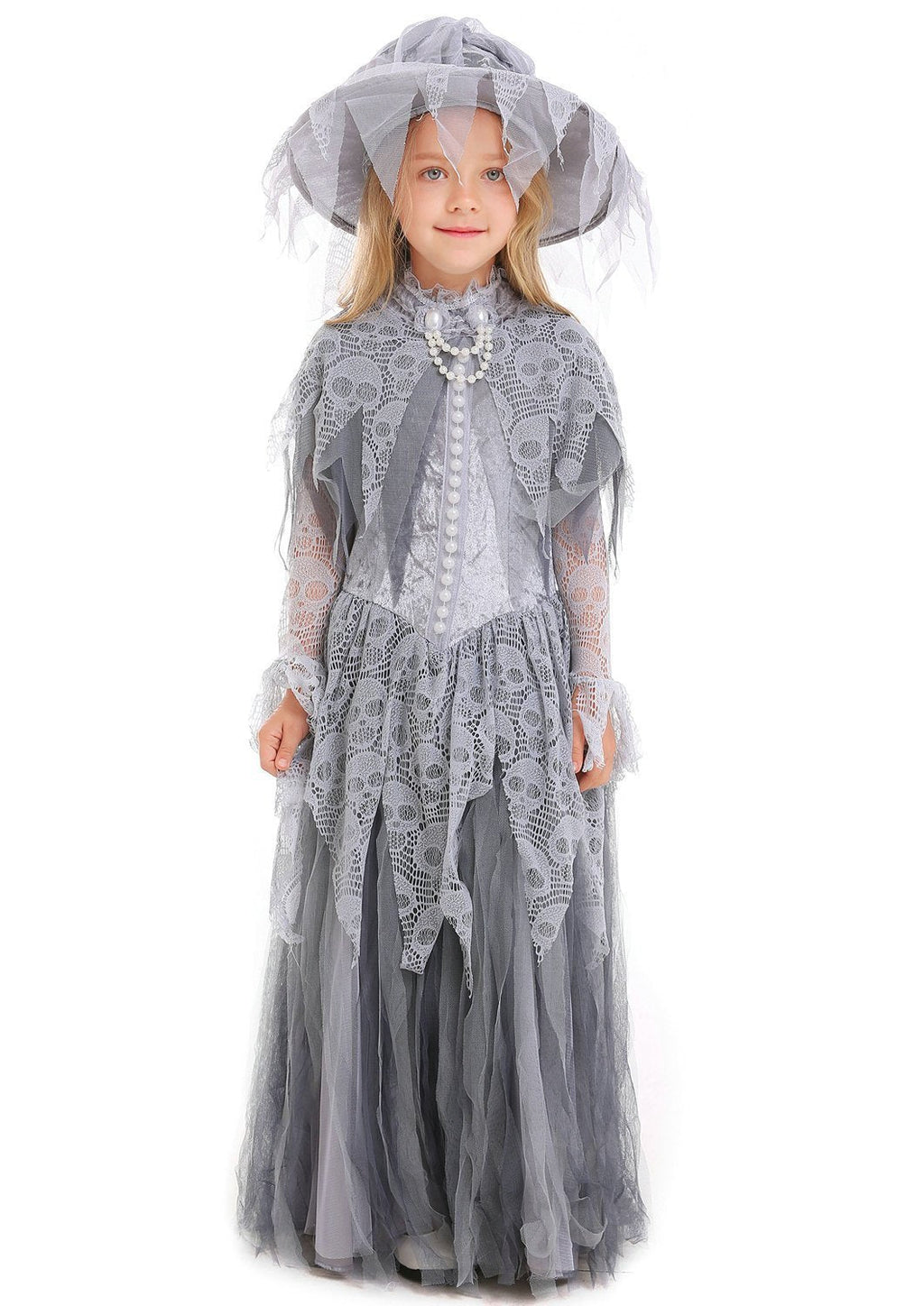 Child Halloween Ghost Princess Bridal Flower Girl Witch Costume