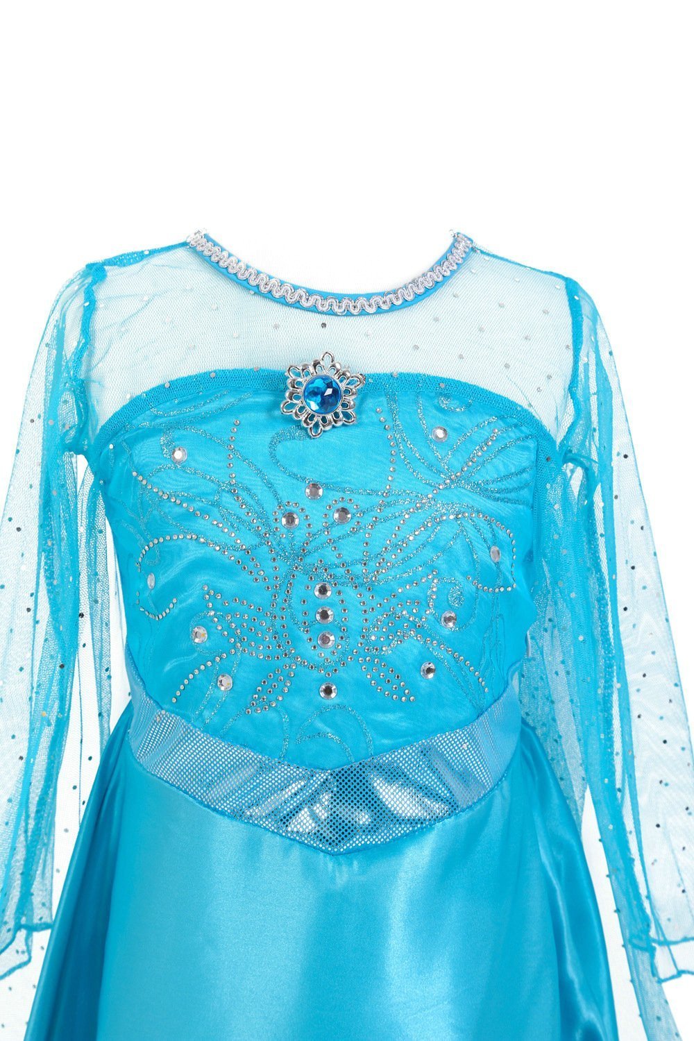 Frozen Elsa Cosplay Party Show Long sleeve Princess Dress for Girl