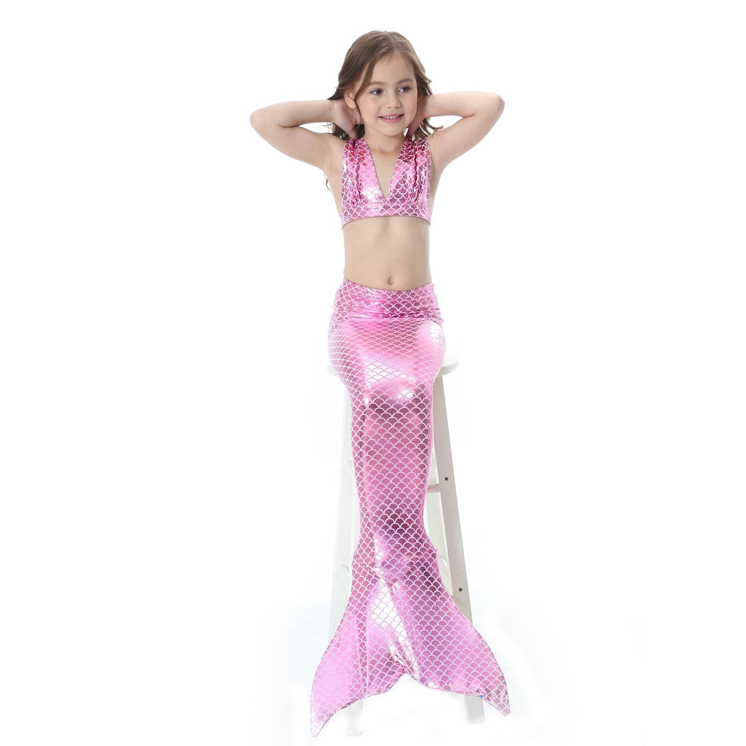 Girl Kids Mermaid Tail Swimwear Bikini Set Bathing Suit Fancy Costume