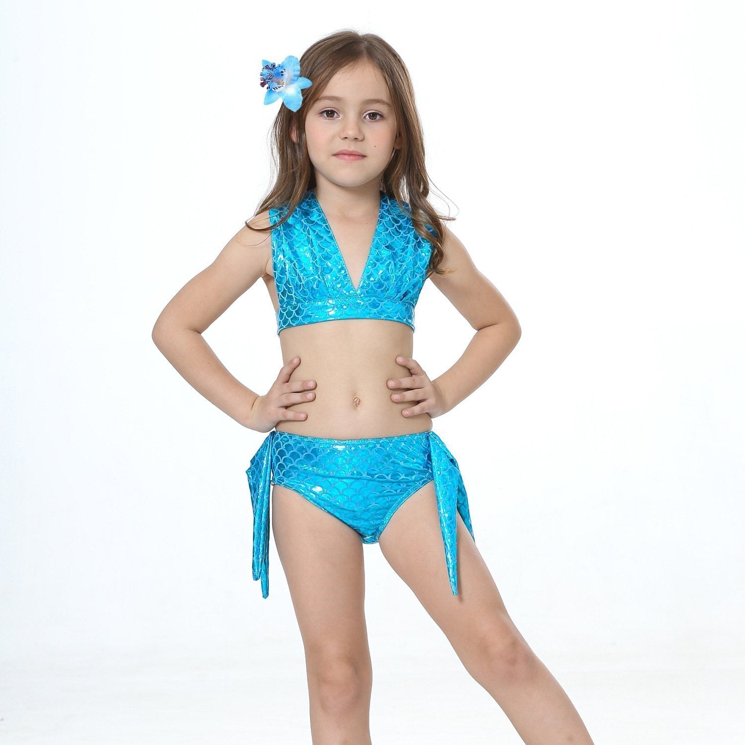 Girl Kids Mermaid Tail Swimwear Bikini Set Bathing Suit Fancy Costume