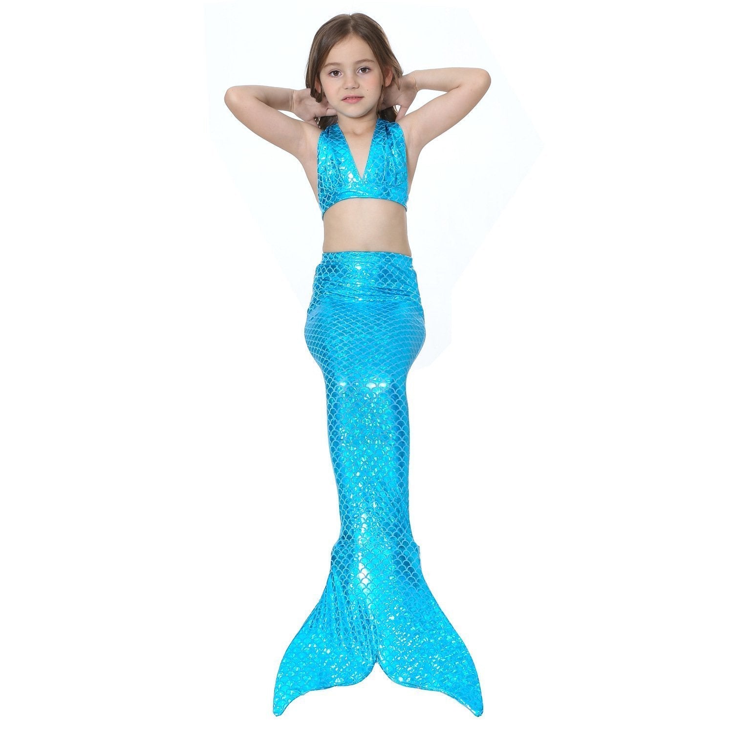 Girl Kids Mermaid Tail Swimwear Bikini Set Bathing Suit Fancy Costume