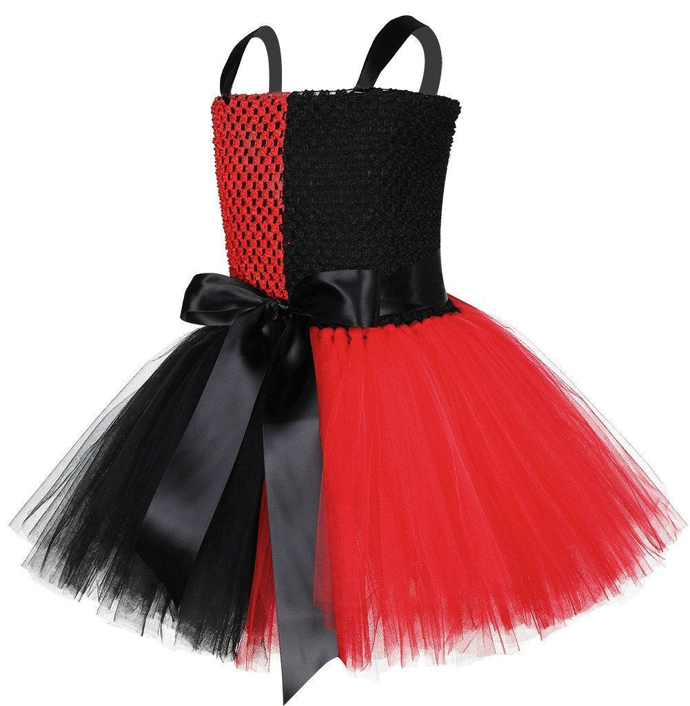Suicide Squad Harley Quinn Clown Cosplay Tutu Dress for Baby Girls