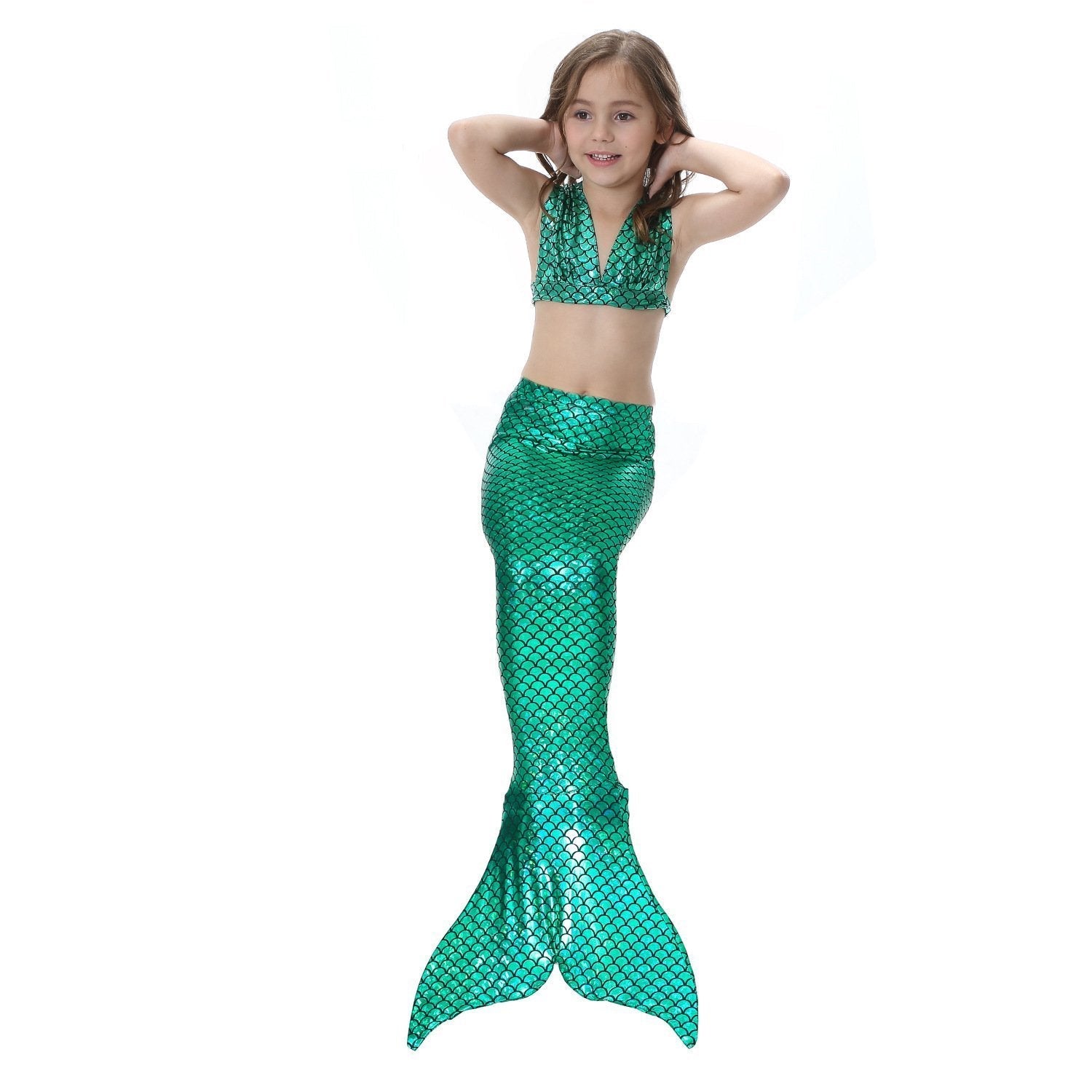 Girl Kids Mermaid Tail Swimwear Bikini Set Bathing Suit Fancy Costume