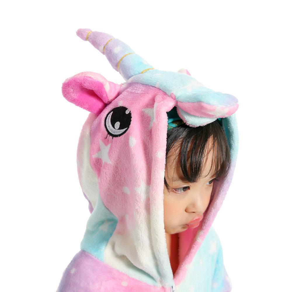 Kids Animal Pink Unicorn Kigurumi Onesies Pajamas costume