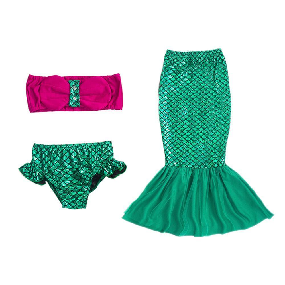 Little Mermaid Tail Children Kids Swimsuit Beach Swimwear Costume