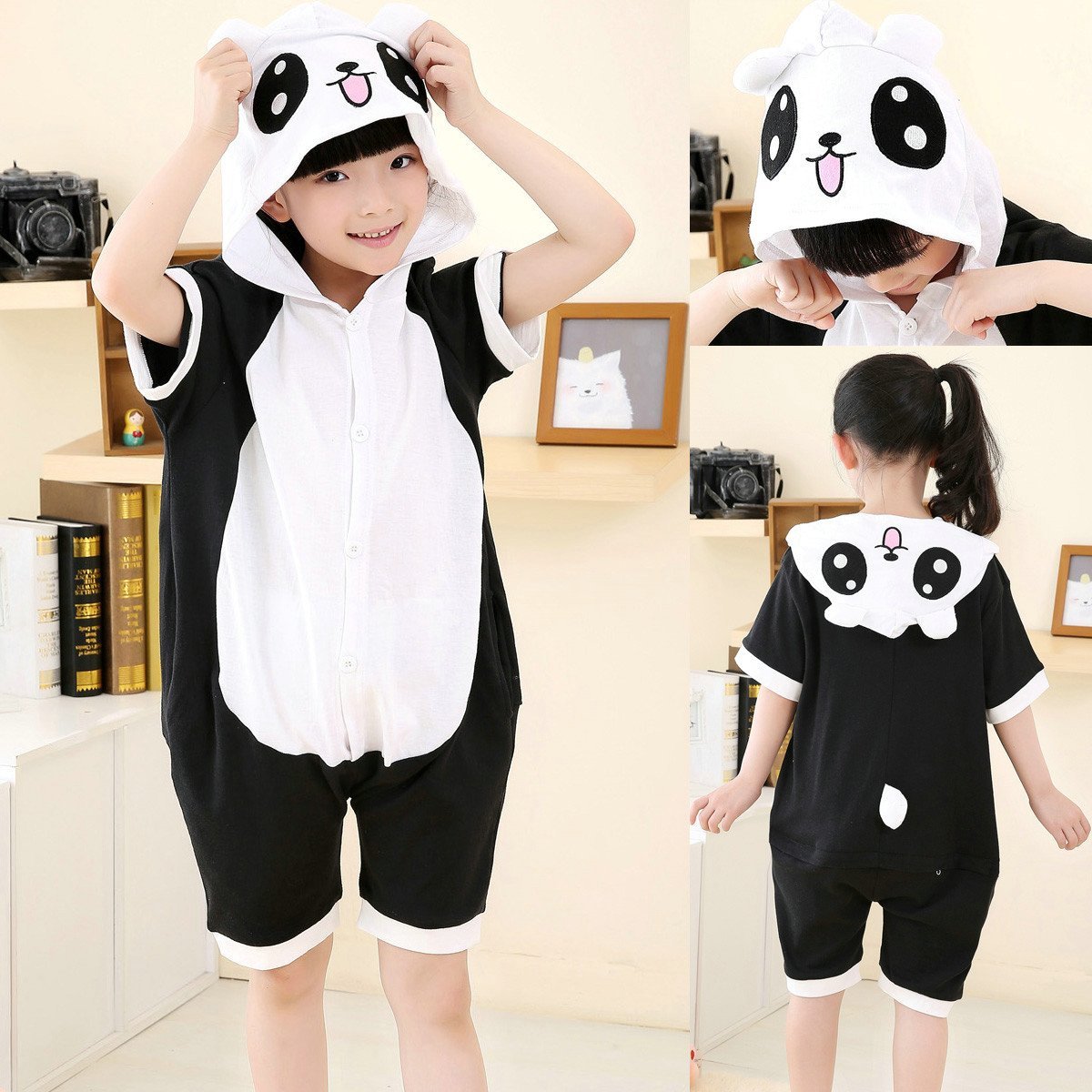 Panda kigurumi kids Animal Onesies Summer Pajamas Costume
