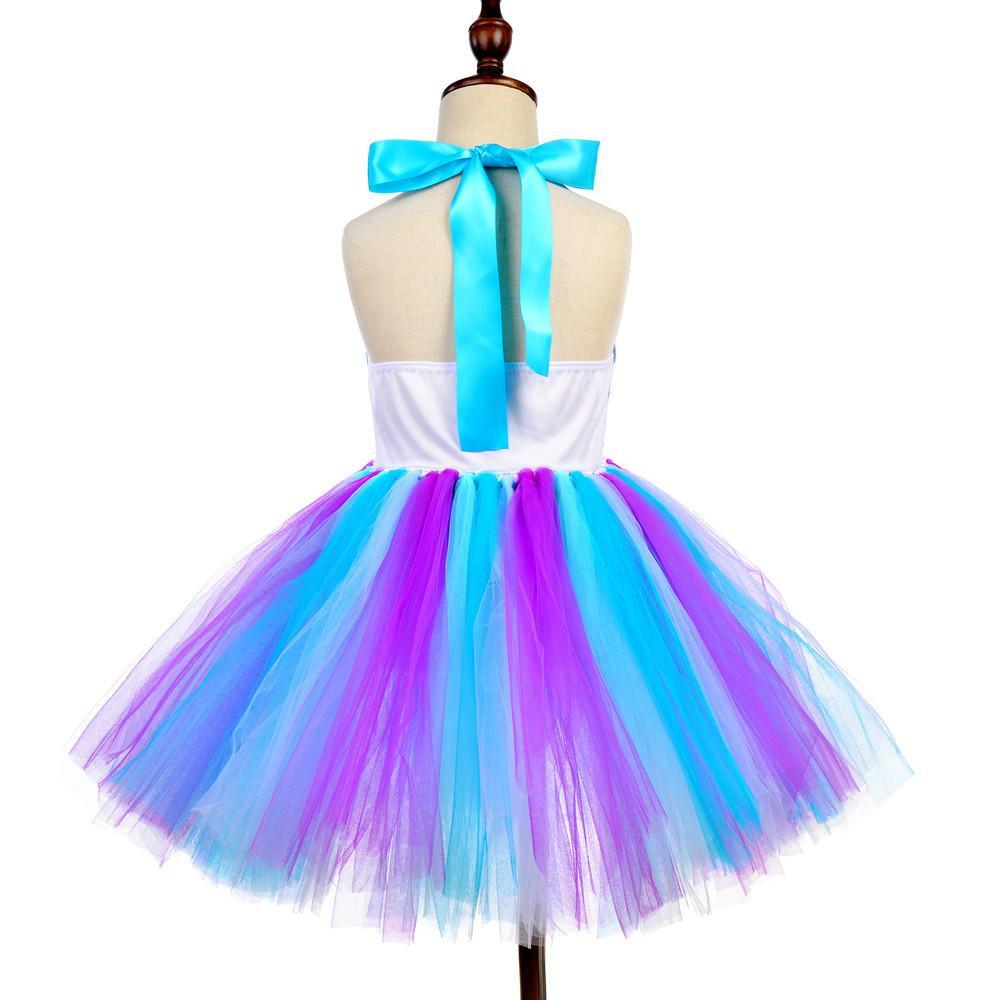 Girls Mermaid Tutu Dress Birthday Party Mermaid Costume Sequins Dress