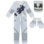 DJ Marshmello Chris Comstock Cosplay Costume Jumpsuit for Kids Gift