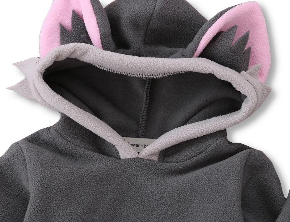 Kids Polar Fleece Animal Fox Cartoon Hooded Coat Jacket