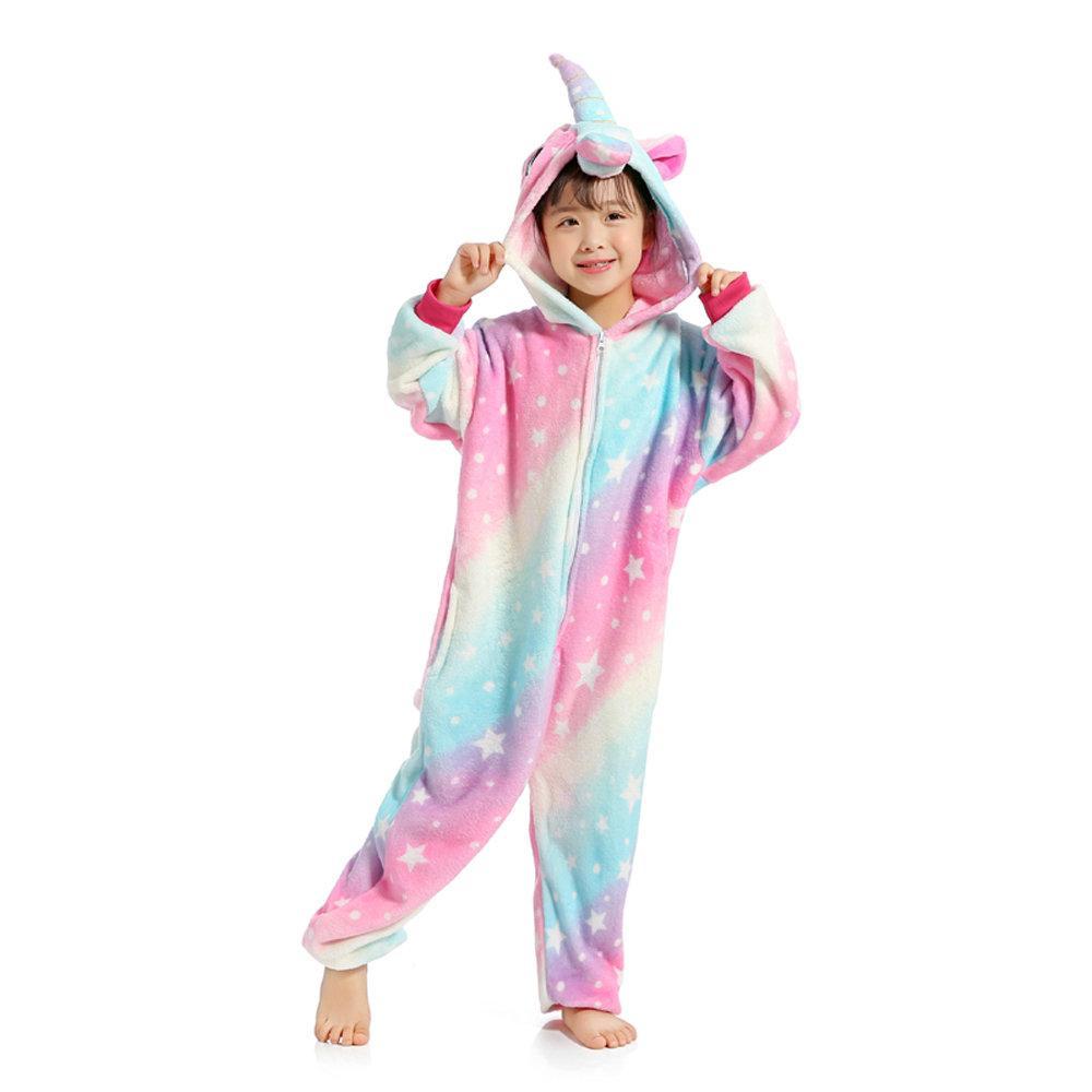 Kids Animal Pink Unicorn Kigurumi Onesies Pajamas costume