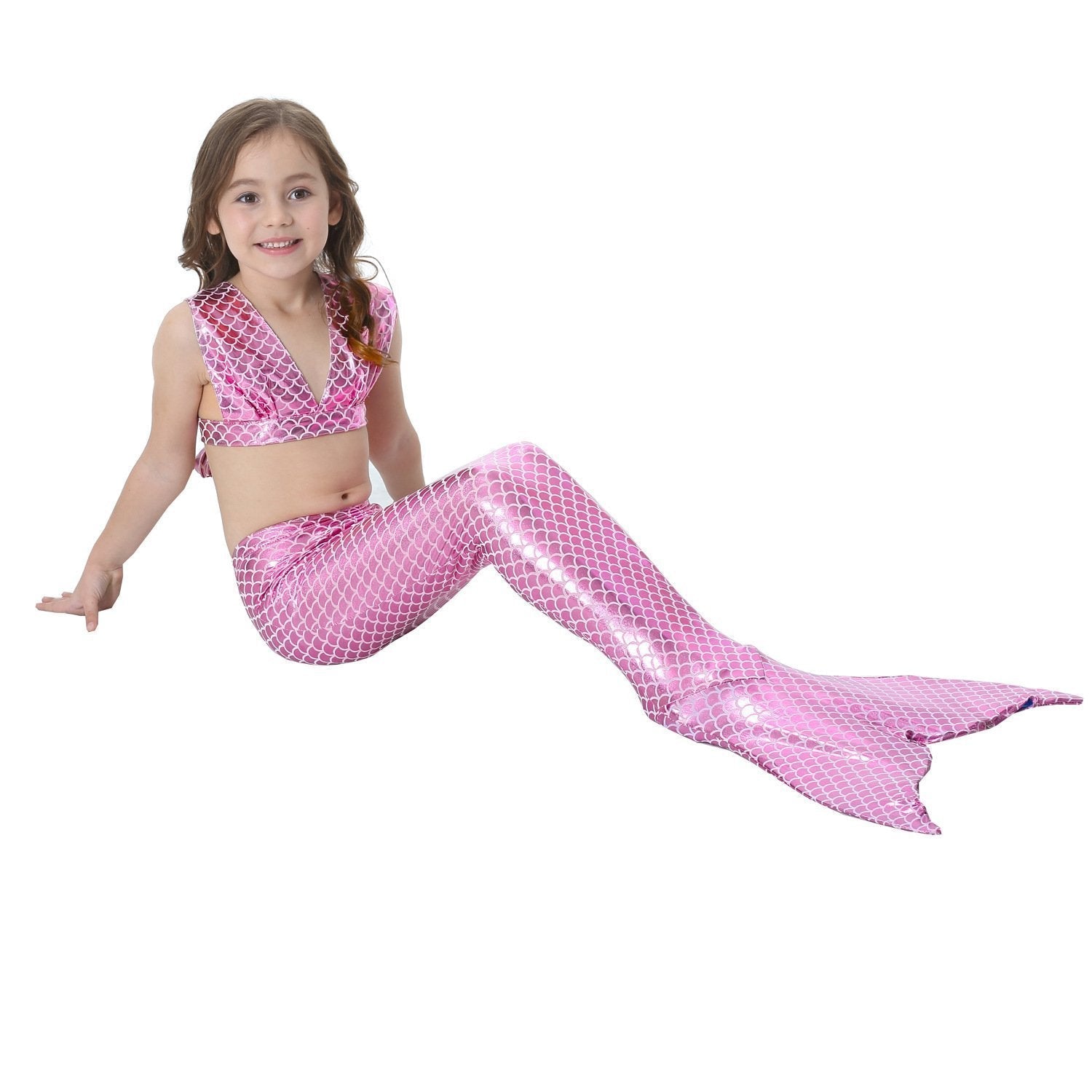 Girl Kids Mermaid Tail Swimwear Bikini Set Bathing Suit Fancy Costume