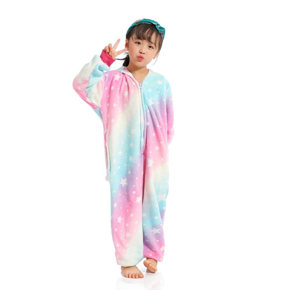 Kids Animal Pink Unicorn Kigurumi Onesies Pajamas costume