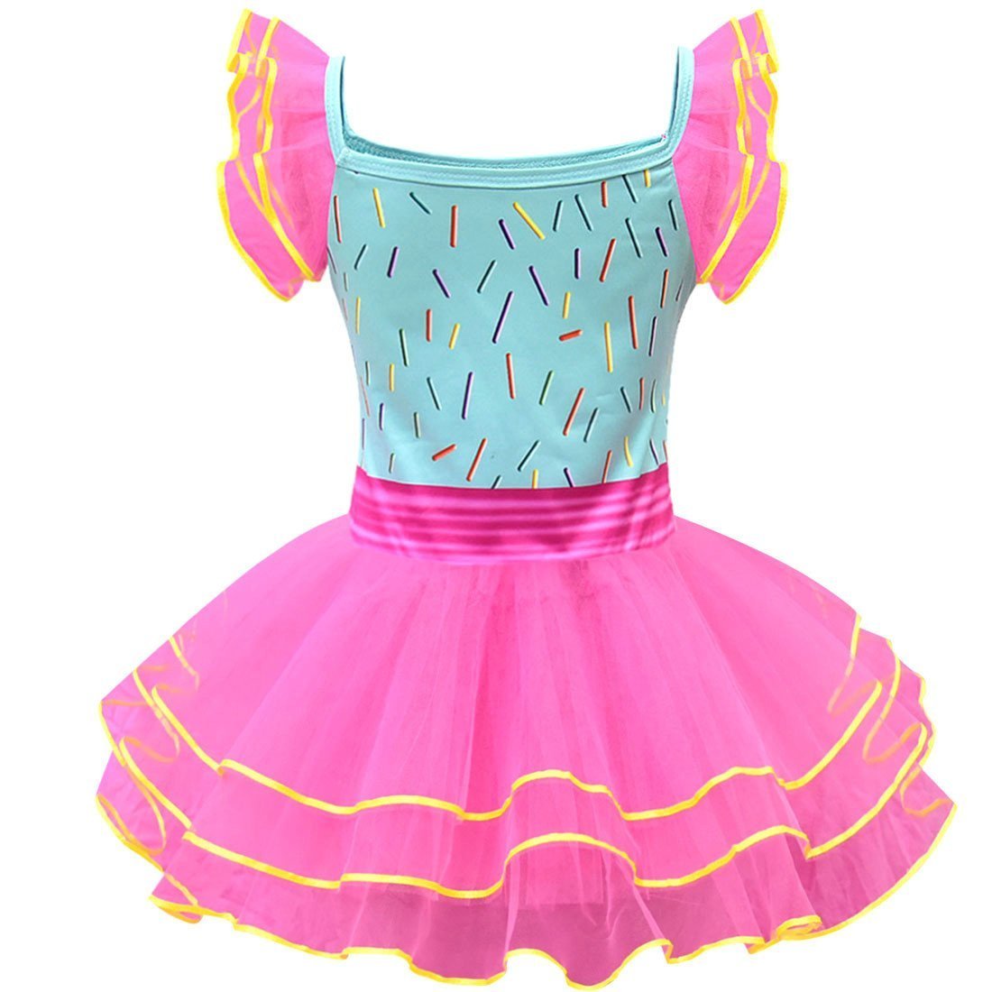 Fancy Nancy Pink Princess Dress Cosplay Performance Costume Mask 4 Pieces Set