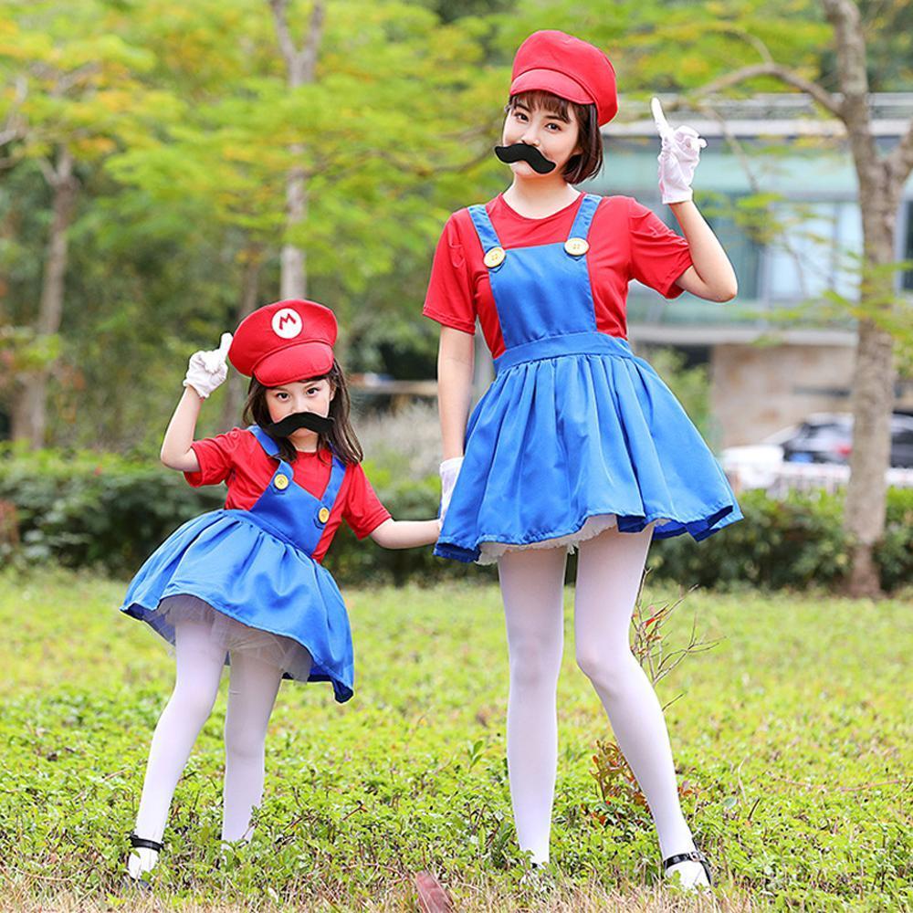 Plumber uniform cosplay costumes dress for mom and me