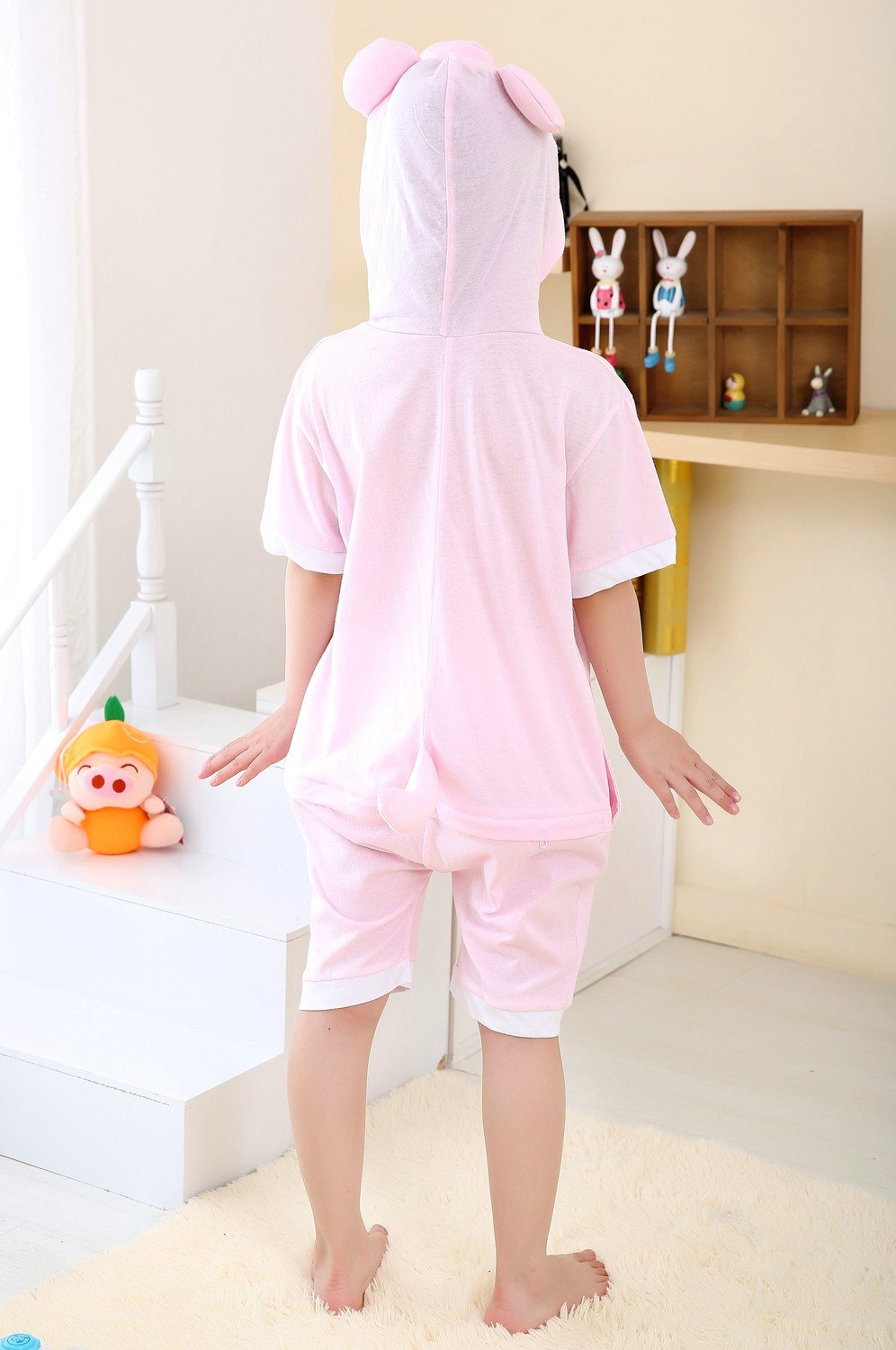 Pink Pig kigurumi kids Animal Onesies Summer Pajamas Costume
