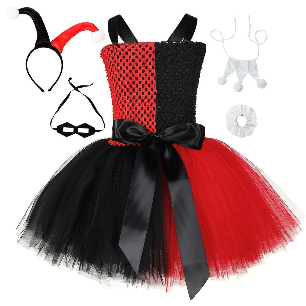 Suicide Squad Harley Quinn Clown Cosplay Tutu Dress for Baby Girls