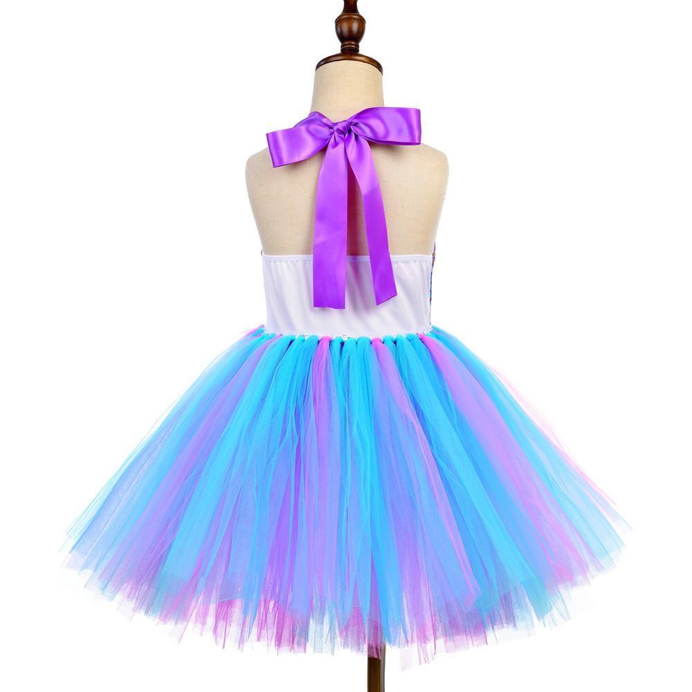Kids Mermaid Tutu Birthday Party Mermaid Costume Sequins Blue Dress