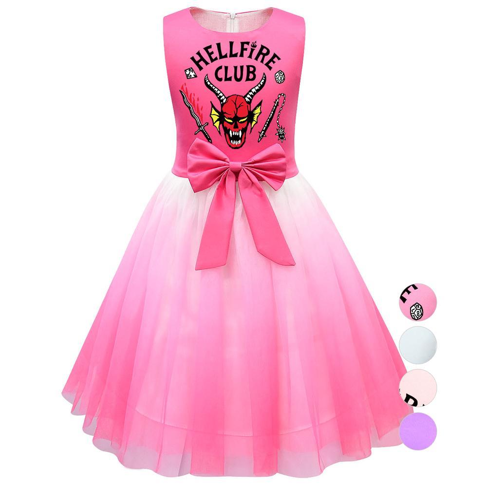 girls' Stranger Things 4 printed costumes tutu sleeveless dress for kids
